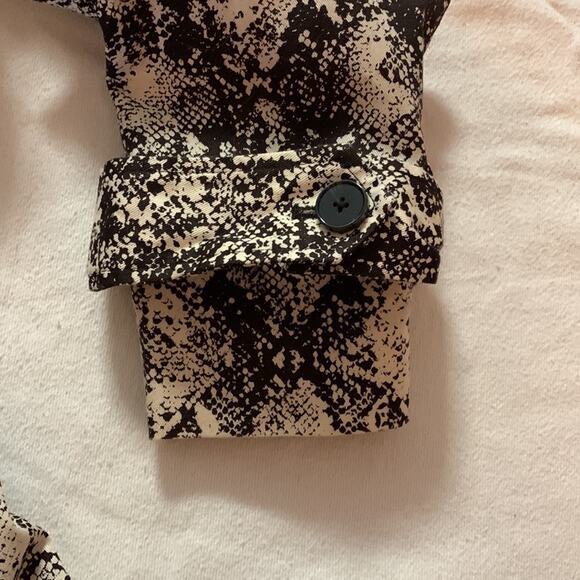 Something Navy womens medium snake skin trench coat jacket business black cream - Picture 10 of 10